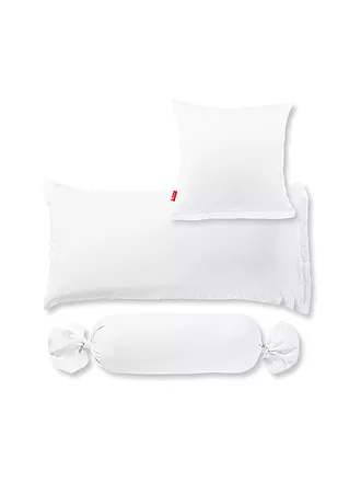 FLEURESSE | Housse de coussin en satin Royal Uni 2 pièces 40x80cm (Sable) | weiss